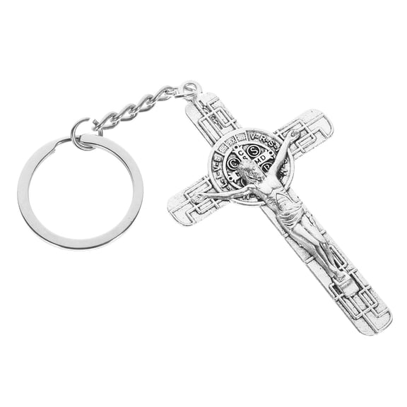 KAJNBN Silver Zinc Alloy Cross Keychain for Hanging Keys Lightweight and Compact Size Great present Option