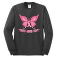 thumbnail image 2 of Wild Bobby, Butterfly Pink Ribbon Faith Hope Love, Breast Cancer Awareness, Men Long Sleeve Shirt, Charcoal, 3X-Large, 2 of 5