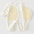 thumbnail image 4 of CAUYDY 3-6M 9-12M 18-24M Girls Sleepers for Newborn Baby Clothes Preemie Long Sleeve Romper Fall Winter Infant Girl Soft Pajamas Toddler Bodysuit Sizes 0-2 Months,White, 4 of 7
