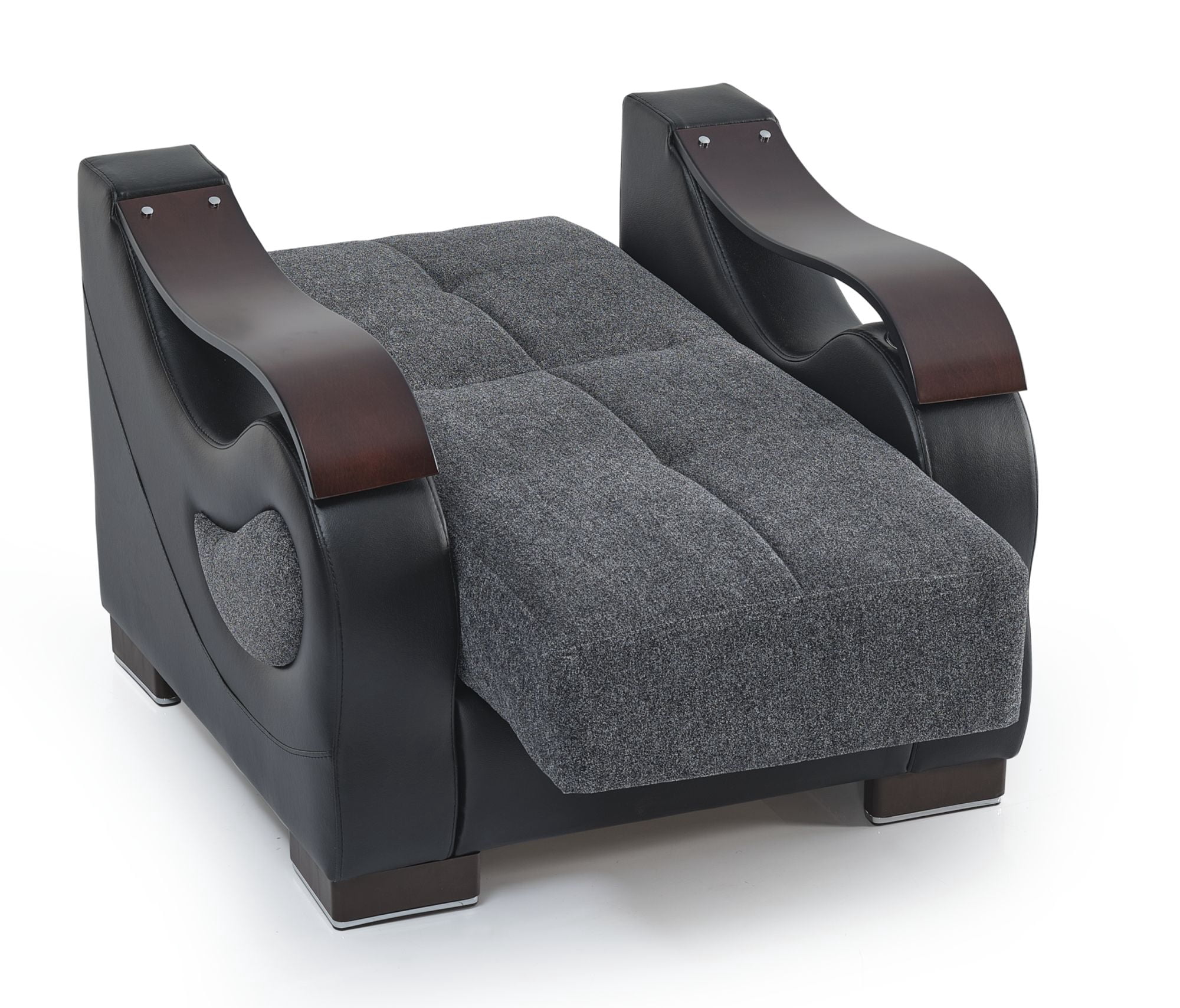 Ottomanson Convertible Accent Armchair with Hidden Storage, Firm Comfort Seating, Gray