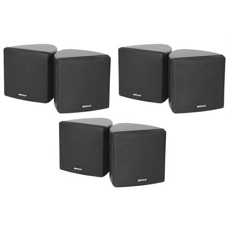 6 Rockville Cube 70v Black 3.5 Commercial Swivel Wall Mount Restaurant Speakers