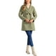 thumbnail image 2 of Allegra K Abrigo de Doble Botón para Mujer con Solapa y Mangas Raglán de Largo Medio XL Verde Guisante, 2 of 6