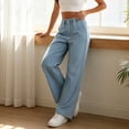 thumbnail image 4 of GUACER Jeans for Women Elastic High Waisted Casual Loose Fit Pull-On Wide Leg Denim Pants, 4 of 6