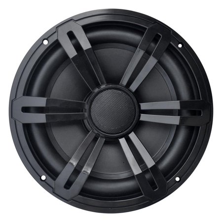 Pyle 10” Slim Marine Subwoofer - 400W 4 Ohm Waterproof Car Component Speaker System  Low Profile PP Cone w/ Rubber Edge  40 Oz Magnet 2  Voice Coil  For Custom Audio Boat Truck Mobile Vehicle (Black)