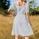 thumbnail image 5 of (Color blanco/claro) Vestido de manga corta con diseño de reunión de Hippolotofus, vestidos de mujer para ocasiones especiales., 5 of 7