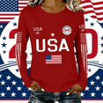 thumbnail image 5 of MEICHEN Graphic Tees for Women Lady 250th Special Pattern Round Neck Casual Comfortable Daily Long Sleeved T Shirt, 5 of 6