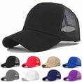 thumbnail image 2 of Plain Mesh Back Solid Snapback Baseball Cap Visor Blank Hats Trucker Caps, 2 of 2