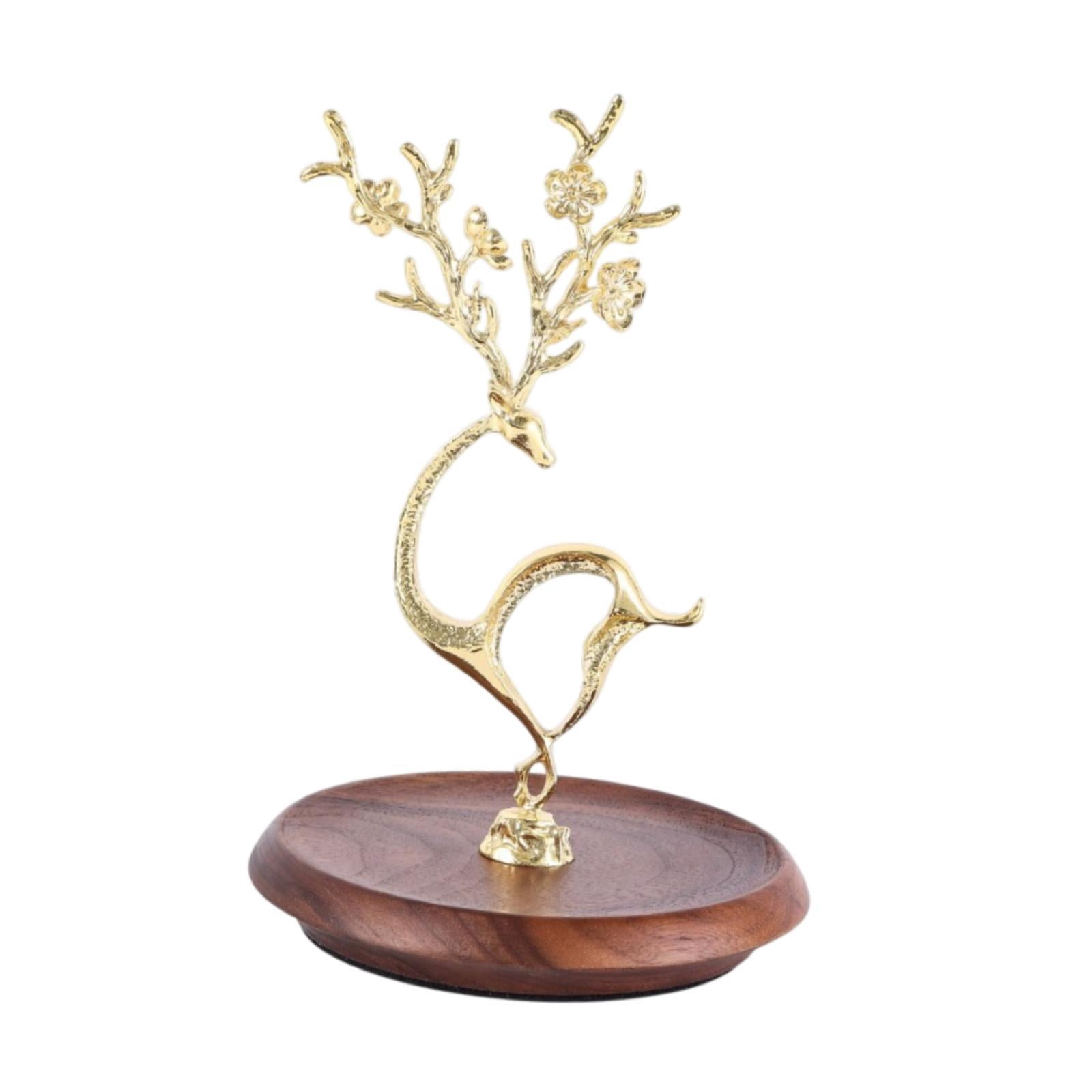 Milageto Storage Rack Jewelry Tree Stand Modern Jewelry Rack Earring Hanger Organizer for Earrings Necklace Hair Accessories , gold