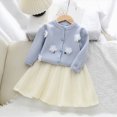 thumbnail image 2 of WXFAZCVU Girls School Outfits Flower Button Down Sweater and Skirt Set Kids Trendy Clothes Size 4 Years, 2 of 5
