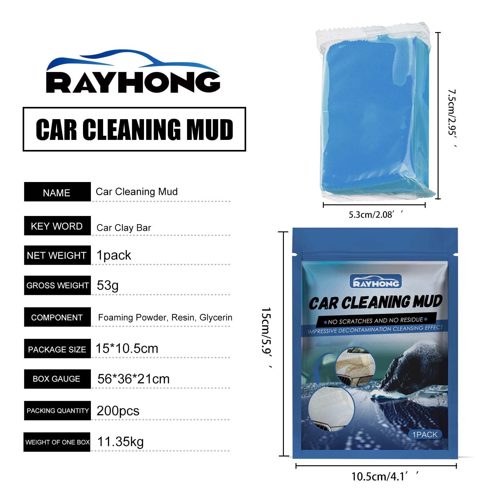 Car Detailing Clay Bar Magic Clay Bar 2 Pack 100g Auto Wash Bar Capacidad  de adsorción de lavado para coche con caja de almacenamiento
