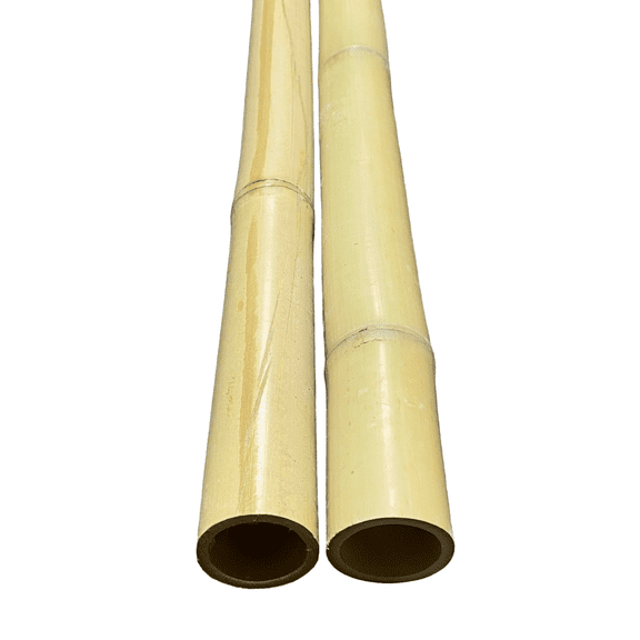 6 Feet Long Natural VERY Thick Beige Bamboo Poles (1.5in - 2in Wide) Pack of 2