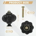 thumbnail image 2 of 6 Packs Ceramic Knobs, Pumpkin Ceramic Cabinet Drawer Knobs with M4 x 25mm Mounting Screw for Closet Drawer Cupboard Wardrobe, Black, 2 of 6