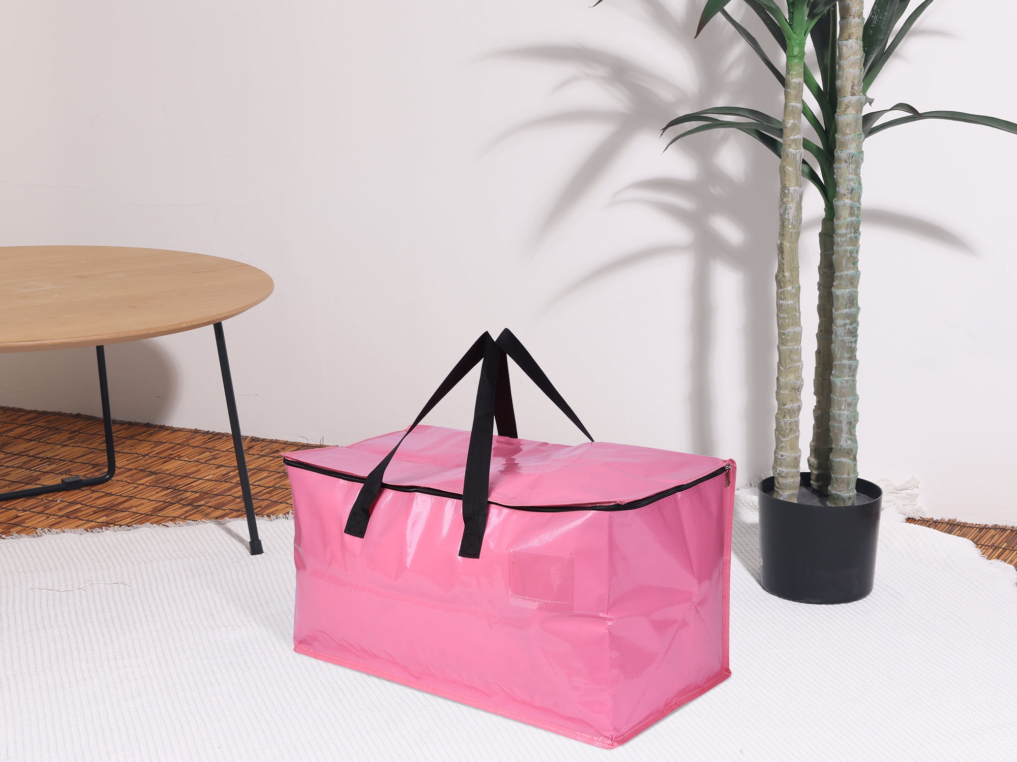 Unique Bargains 4 Packs Clothes Storage Bags Moving Bags Pink 27*14*14in