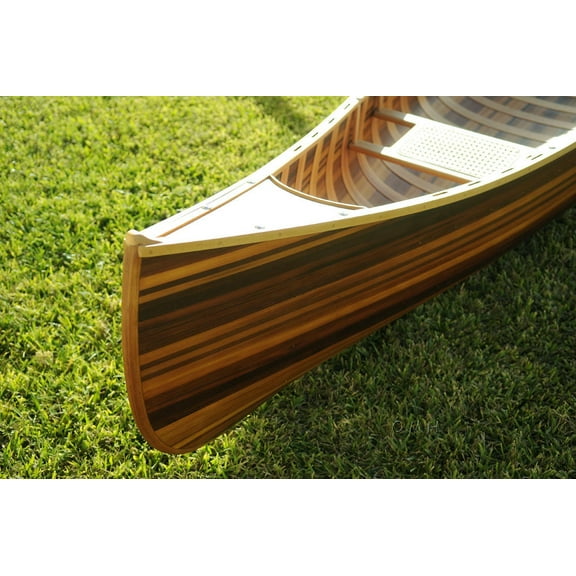 Wooden Canoe With Ribs Curved Bow Matte Finish 12 ft