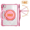 thumbnail image 3 of ELEHOLD Rotating Shockproof Case For iPad Pro 11 2024 Full Body Protection Clear Rugged Cover, 360° Rotating Ring Hand Grip Stand, Nylon Shoulder Strap,Rose, 3 of 7