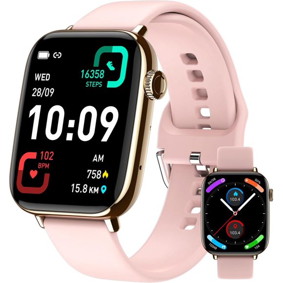 shiyou-Smart Watch for Men Women Answer/Make Calls 1.91" Fitness Watch Heart Rate/Sleep Monitor IP68 Waterproof Smartwatches 100+ Sports Activity Trackers Step Counter for Android iPhone (Pink)