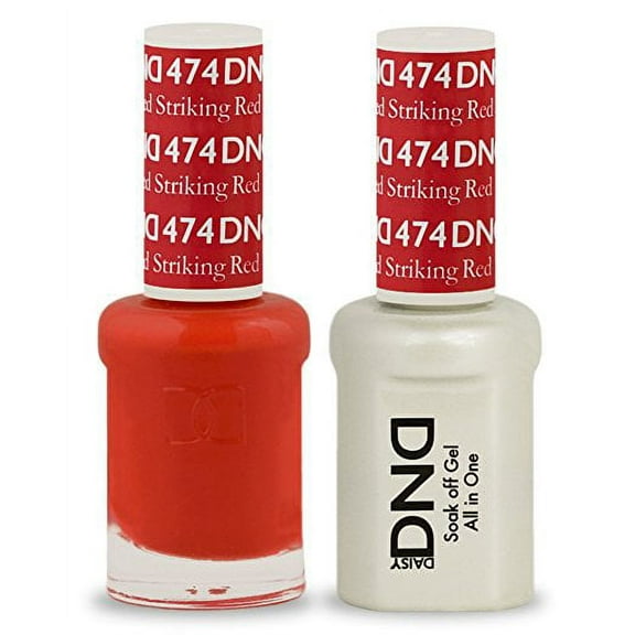 DND Nail Polish Gel & Matching Lacquer Set (474 -Stiking red)