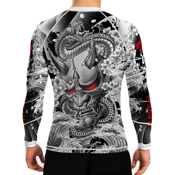 Raven Fightwear Men's Irezumi 3.0 BJJ Rash Guard MMA White