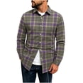 thumbnail image 2 of Yusimy Mens Flannel Shirts Long Sleeve Plaid Button Down Lapel Shirts Soft Breathable Casual Versatile Fall Winter Wear, 2 of 7