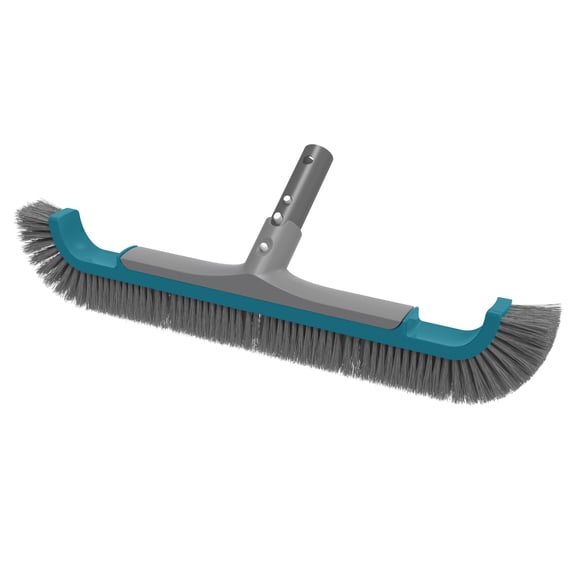 Bluescape Teal & Gray 20" Curved-end Pool Brush with Extended PP Side bristles