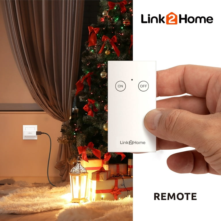 Link2Home Wireless Remote Control Outlet Light Switch, 100 ft Range, Unlimited