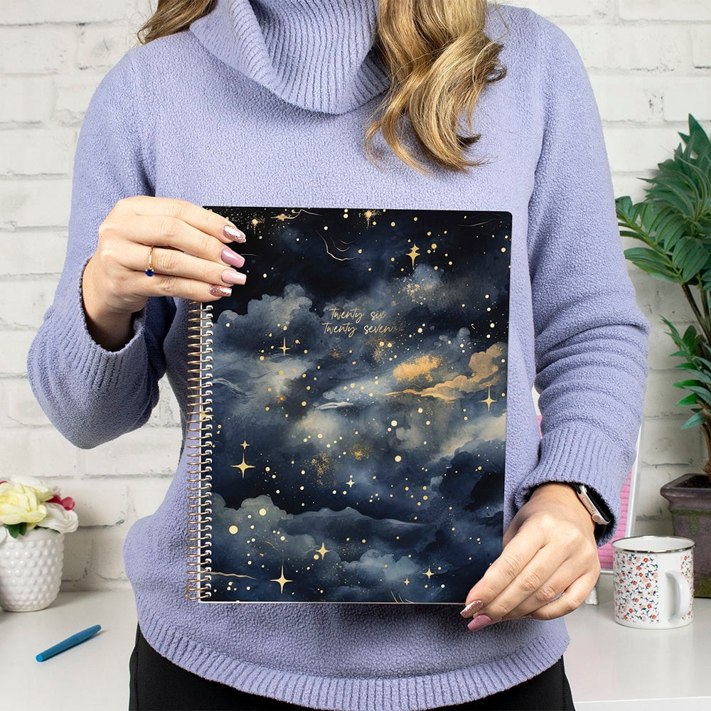 bloom daily planners 2026-2027 Academic Planner, 13 Month Monthly & Weekly, 8.5" x 11" Soft Cover, Stickers Included, Midnight Sky
