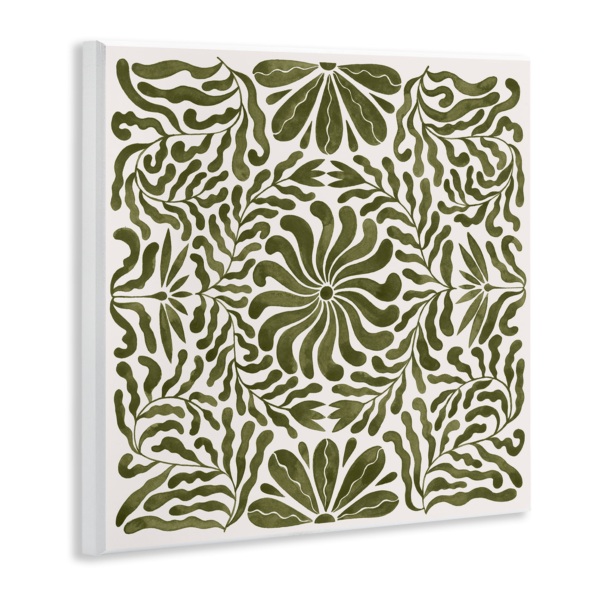Stupell Industries Symmetric Flower Pattern Abstract Painting Unframed Art Print Wall Art, 12 x 12