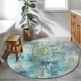 thumbnail image 3 of Round Area Rugs Collection 3 Ft, Blue Sage Green Boho Non-Slip Residential Carpet, Vintage Ethnic Tribe Abstract Art Indoor Crawling Mats Doormat Runner Rugs Play Mat for Bedroom, 3 of 8