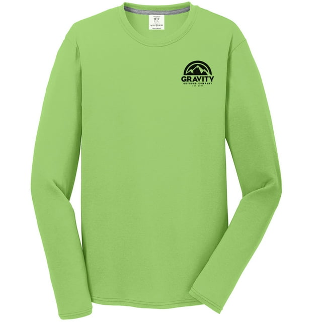Gravity Outdoor Co. Performance Long Sleeve Shirt - Lime - Black Logo - S