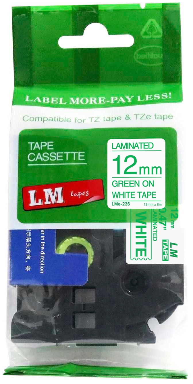 LM Tapes replacement for Brother PT1280 1/2" (12mm 0.47 Laminated