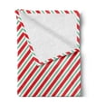 thumbnail image 2 of Candy Cane Soft Flannel Fleece Throw Blanket, Bicolor Stripes and Lines Traditional Design Seasonal Pattern, Cozy Plush for Indoor and Outdoor Use, 50" x 60", Red Fern Green White, by Ambesonne, 2 of 5