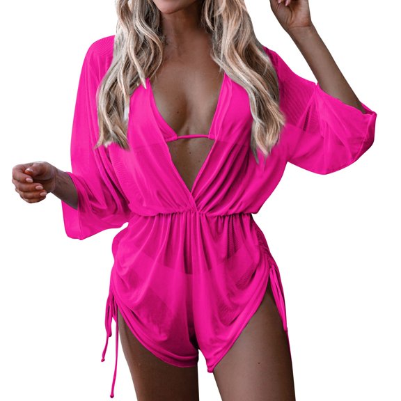 adviicd Women Tummy Control One Piece Swimsuit - Push Up Bathing Suit Full Coverage Slimming Swimwear (Hot Pink,S)