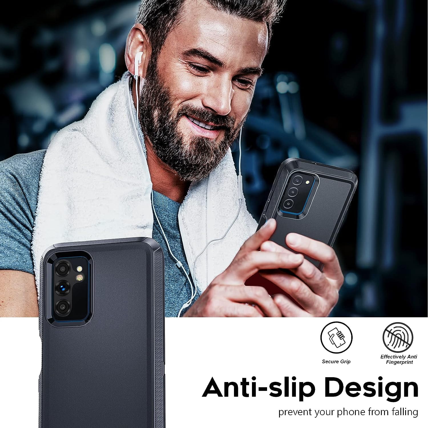 LeYi For Samsung Galaxy A03S Case, AO3S Phone Case: [2 Pack] Tempered Glass Screen Protectors, Black