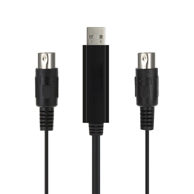 HiFing USB IN-OUT Cable MIDI Uno en una interfaz de línea de salida 5 Pin PC del convertidor de CACAGOO Línea de conexión