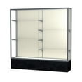 thumbnail image 5 of Waddell 573MB-SN-BM Monarch 72 x 72 x 16 in. Black Marble Base Lighted Floor Display Case, Mirror Back - Satin, 5 of 7