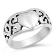 thumbnail image 1 of Filigree Puffed Heart Infinity Purity Ring ( Sizes 6 7 8 9 10 ) .925 Sterling Silver Band Rings (Size 8), 1 of 4