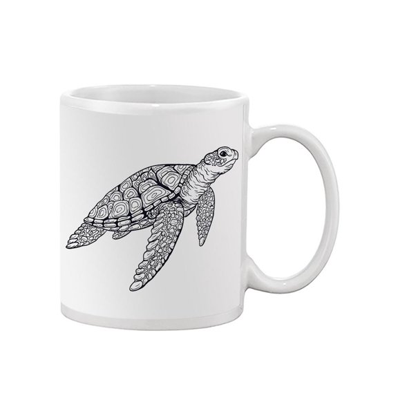 Turtle Vintage Outline Art Mug - Image by Shutterstock,