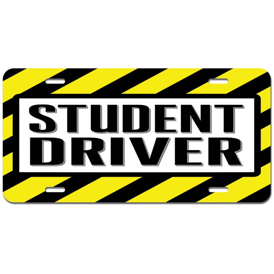 Student Driver Warning Novelty Metal Vanity License Tag Plate