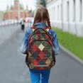 thumbnail image 6 of FORMRS Unisex Backpack Elementary School Travel Bookbag with Reflective Stripes, Dark Tartan Pattern, 6 of 7