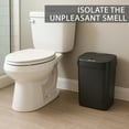 thumbnail image 4 of Automatic Touchless Infrared Motion Sensor Trash Can, 3 Gal 12 L Rectangular ABS Plastic Trashcan for Bedroom & Bathroom, Hands-Free Smart Garbage Bin with Motion Sensor Lid (Black), 4 of 10