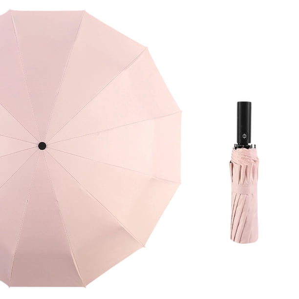 Paraguas plegable totalmente automático para todo tipo de clima, ligero, con protección solar y sombrilla, para mujer, UPF50+, portátil, resistente al viento, mini, plegable en cinco partes.