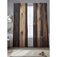 thumbnail image 2 of Vintage Wooden Sheer Curtains 84 Inch Length 2 Panels Set, Brown Modernism Retro Farmhouse Voile Window Treatment Rod Pocket Curtains Sheers Drapes for Bedroom/Living Room/Kitchen 52"x84"x2, 2 of 7