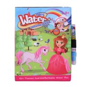 Cartoon Magic Kids Water Drawing Book Graffiti Coloring Book with Pen (D)
