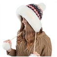 thumbnail image 2 of Gorro de invierno Wancir para mujer, estilo peruano, con orejeras, de sherpa, para esquí y nieve, tejido con forro polar., 2 of 4