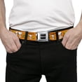 thumbnail image 3 of Peanuts Belt, Seatbelt Buckle Belt, Peanuts Snoopy and Woodstock Poses Collage Orange, 34 to 52 Inches, 3 of 9