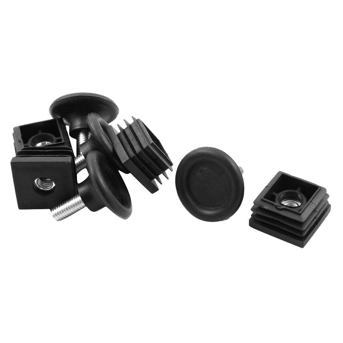 Home Metal Sofa Chair Leg Leveling Adjuster Tube Insert Black 30 x 30mm