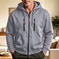 thumbnail image 5 of Casual Hooded Jackets for Men Zip Up Long Sleeve with Pockets Outdoor Jacket, 5 of 7
