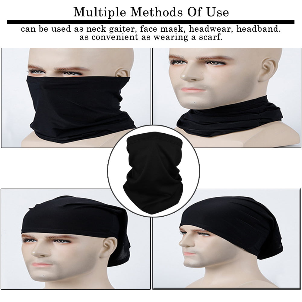 Brishow 2 Pack Face Bandana Camouflage Tube Headbands Seamless Face Shield Scarf Neck Gaiter Motorcycle Headwear for Men 