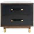 thumbnail image 5 of SAFAVIEH Justice Retro Rustic 2 Drawer Nightstand, Walnut/Black, 5 of 14