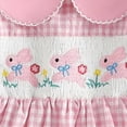 thumbnail image 5 of Toddler Girls Easter Dress Short Sleeve A-Line Dresses with Bunny Embroidery Baby Girls Easter Casual Clothes, 5 of 6